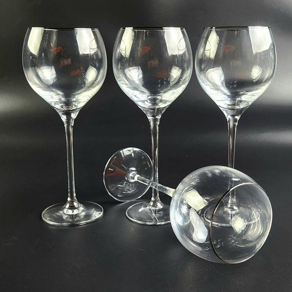 Vintage Water/Wine Goblet Solitaire Platinum by LENOX - 8 3  Vintage Water/Wine Goblet Solitaire Platinum by LENOX - 8 3/4\